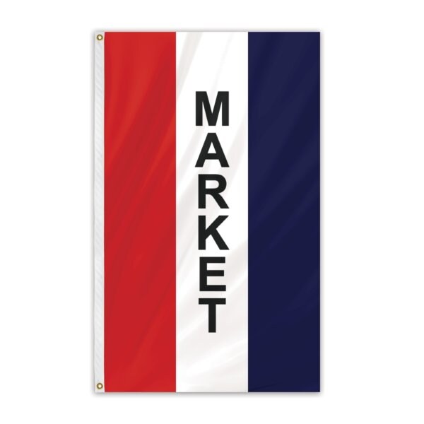 Market Message Flag 3'x5' Vertical Flag